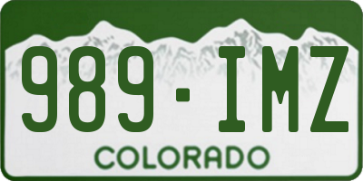 CO license plate 989IMZ