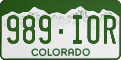 CO license plate 989IOR