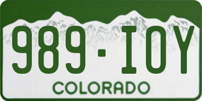 CO license plate 989IOY