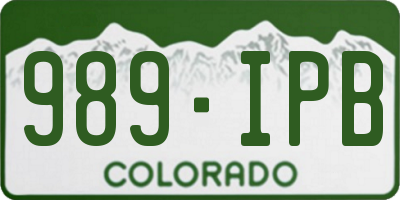 CO license plate 989IPB