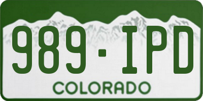 CO license plate 989IPD