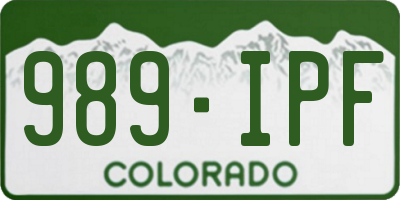 CO license plate 989IPF