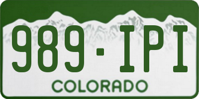 CO license plate 989IPI