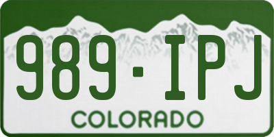CO license plate 989IPJ