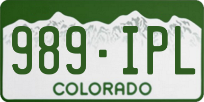 CO license plate 989IPL
