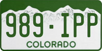 CO license plate 989IPP
