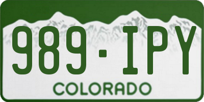 CO license plate 989IPY