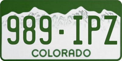 CO license plate 989IPZ