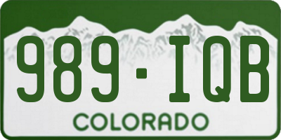 CO license plate 989IQB