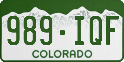 CO license plate 989IQF