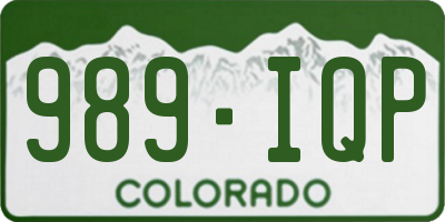 CO license plate 989IQP
