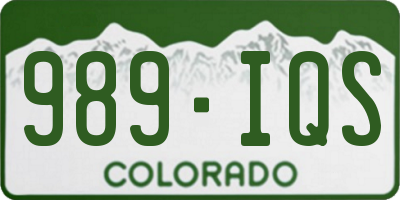 CO license plate 989IQS