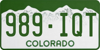 CO license plate 989IQT
