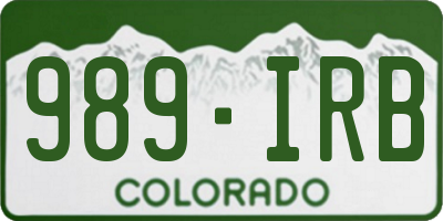 CO license plate 989IRB