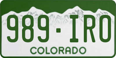 CO license plate 989IRO