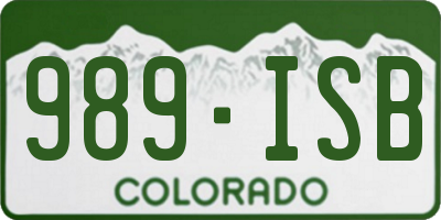 CO license plate 989ISB