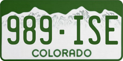 CO license plate 989ISE