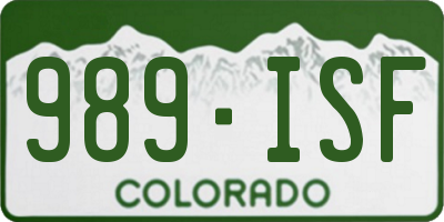 CO license plate 989ISF