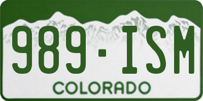 CO license plate 989ISM