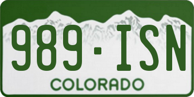 CO license plate 989ISN