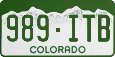 CO license plate 989ITB
