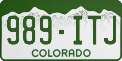 CO license plate 989ITJ