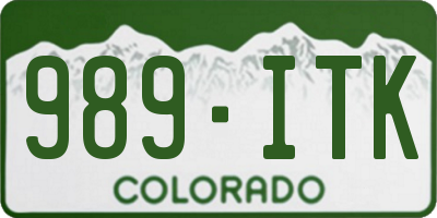 CO license plate 989ITK
