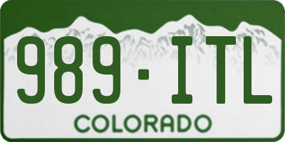 CO license plate 989ITL