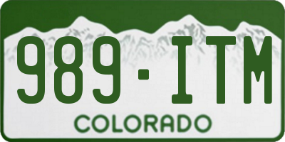 CO license plate 989ITM
