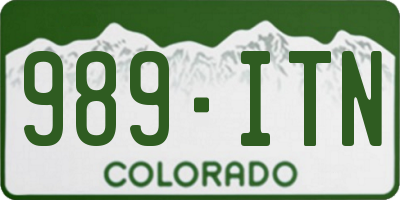 CO license plate 989ITN