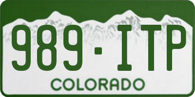 CO license plate 989ITP