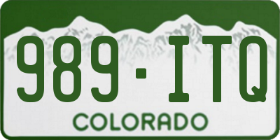 CO license plate 989ITQ