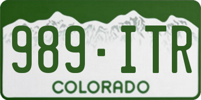 CO license plate 989ITR
