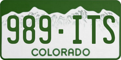 CO license plate 989ITS