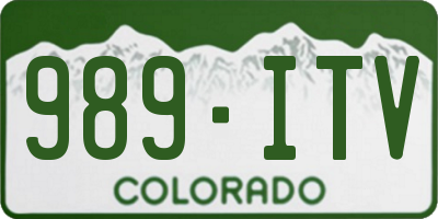 CO license plate 989ITV