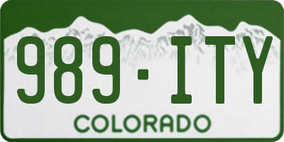 CO license plate 989ITY