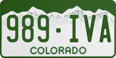 CO license plate 989IVA