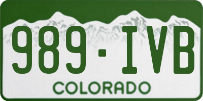 CO license plate 989IVB