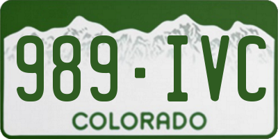 CO license plate 989IVC