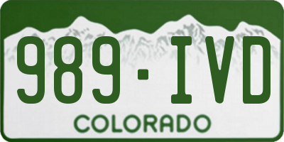 CO license plate 989IVD