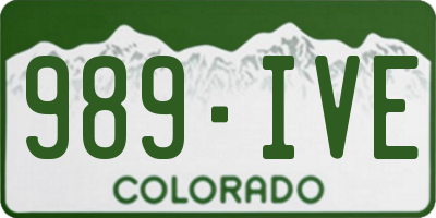 CO license plate 989IVE