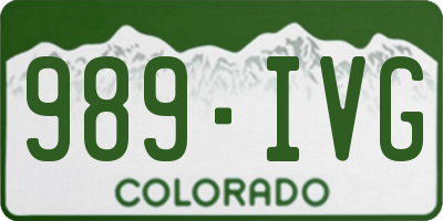 CO license plate 989IVG