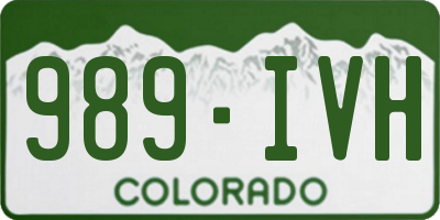 CO license plate 989IVH
