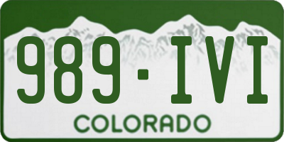 CO license plate 989IVI