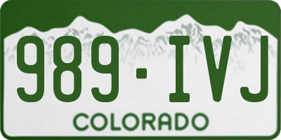 CO license plate 989IVJ