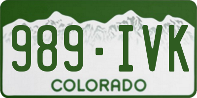 CO license plate 989IVK