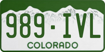 CO license plate 989IVL