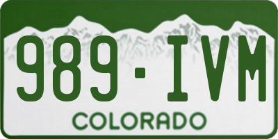 CO license plate 989IVM