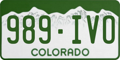CO license plate 989IVO