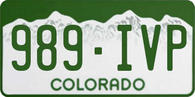 CO license plate 989IVP